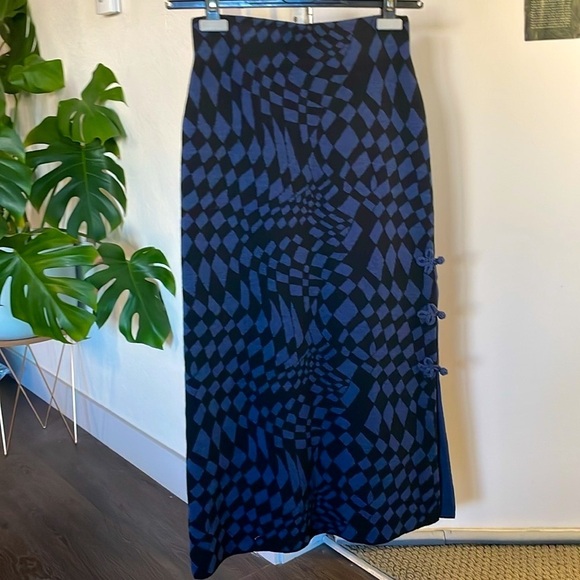 🌸NWT Hayley Menzies cherry blossom girl aw23 jacquard split skirt in abstract S - Picture 2 of 13